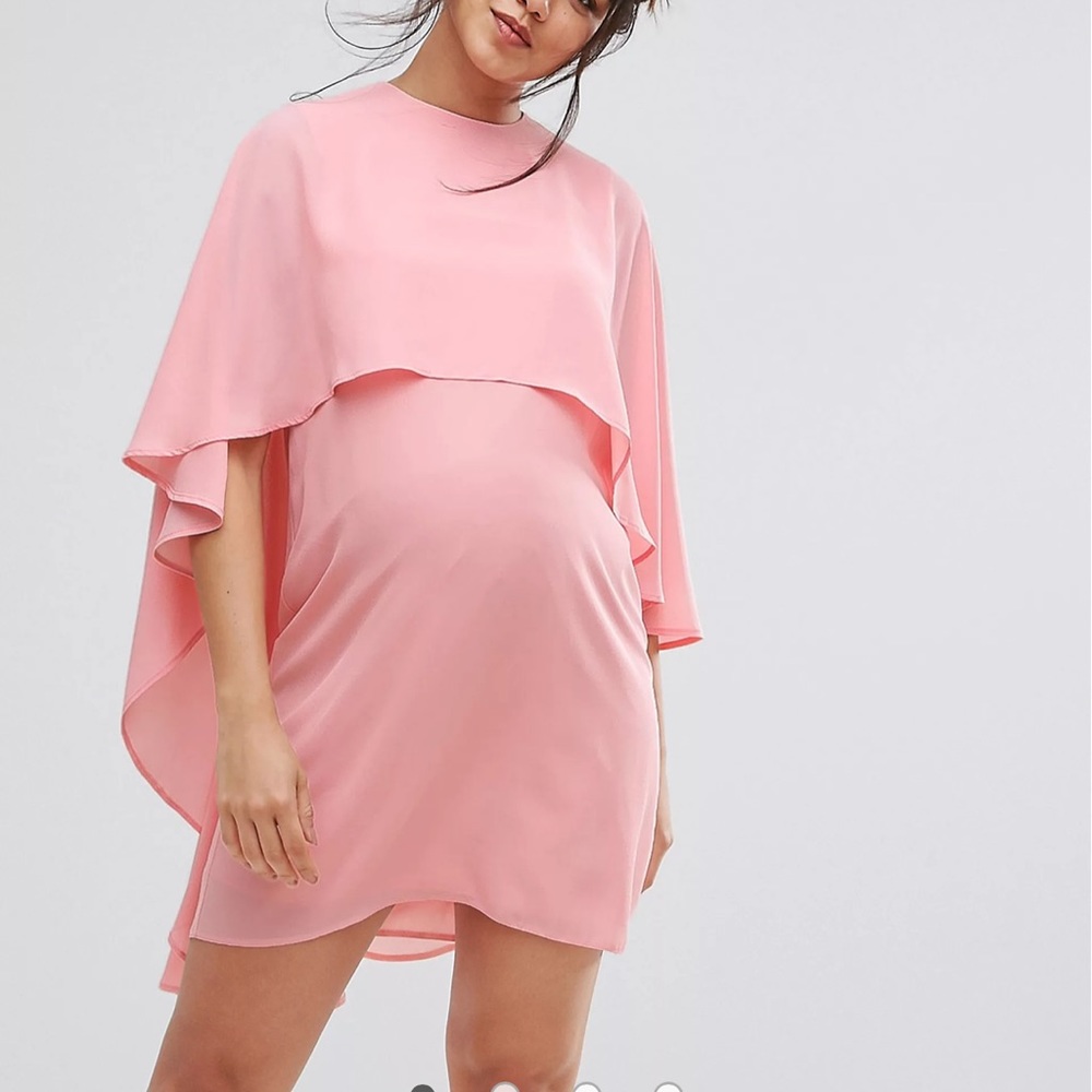 Queen Bee Maternity shift dress with cape detail